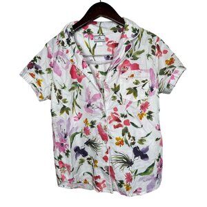 Petite Plume Womens Floral Gardens of Giverny 2 Pc Pajama Set Small